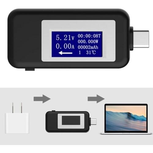 New Arrival Type-C USB Tester 4-30V Black USB Charger Doctor Power Meter Durable Voltmeter Ammeter Temperature Power Detector