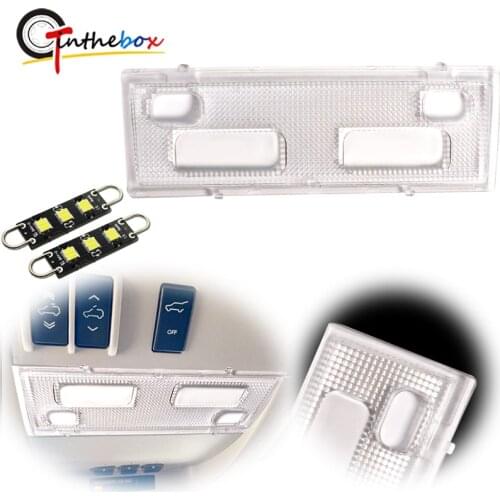 Overhead Dome Light Cover w/ White LED Bulbs Kit For Chevrolet Tahoe Suburban Silverado, For GMC Envoy Yukon Car Interior Light