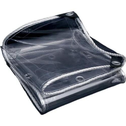 Waterproof Transparent PVC Tarpaulin With Eyelets Weatherproof Foldable 0.35mm Rain Cover Garden Furniture Plants Greenhouse Pet