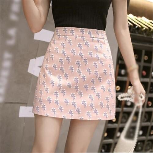 Women Small Fresh Flower Tie-dye Skirt High Waist Bag Hip Casual Skirts Female Fashion Hot Skirt