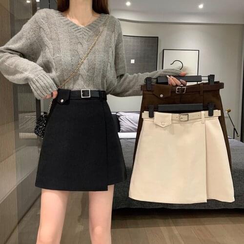 Women Skirts 2021 Spring Summer Skirts Female High Waist Lace Up Big Hem Mini Skirt For Girls A-Line Skirt My Style