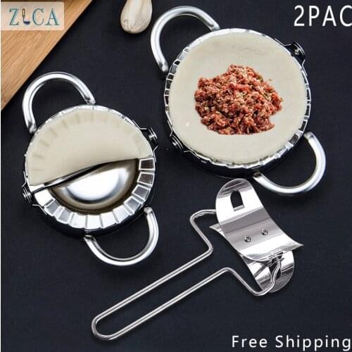 ZLCA Stainless Steel Dumpling Mold Household Dumpling Wrapper Cutter Machine Jiaozi Pierogi Clips Baking Molds Pastry Pasta Tool