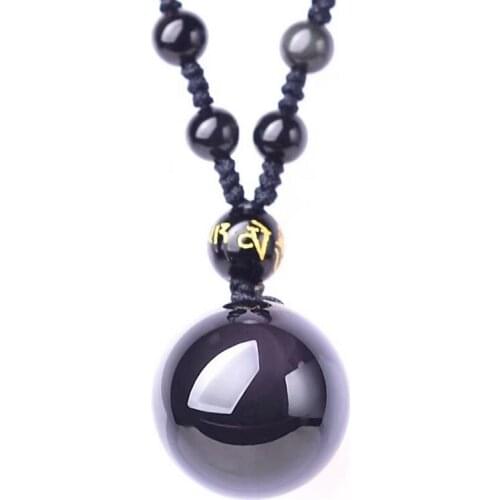 1pc Natural crystal Rainbow obsidian turns lucky beads bracelet Wealth pendant Good Luck lover pendant