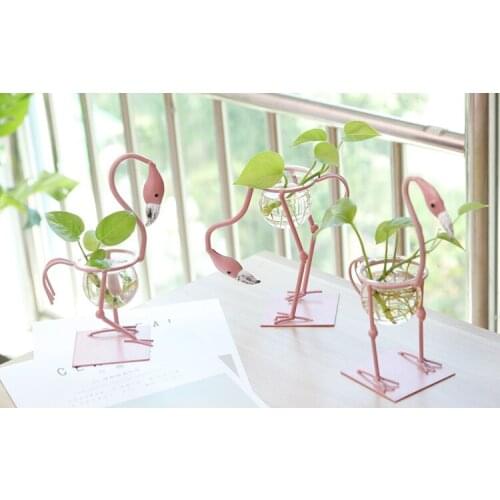 1PC Flamingo Table Party Decoration Event Party Flower Pots Water Culture Scindapsus Container Room Decor. Flower Vase JL 203
