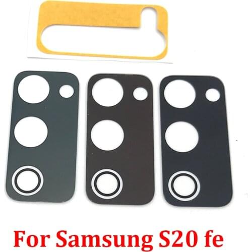 100Pcs/Lot, Camera Glass Lens Back Rear Camera Glass Lens with Glue For Samsung Galaxy S20 FE Replacement Repair Spare Parts