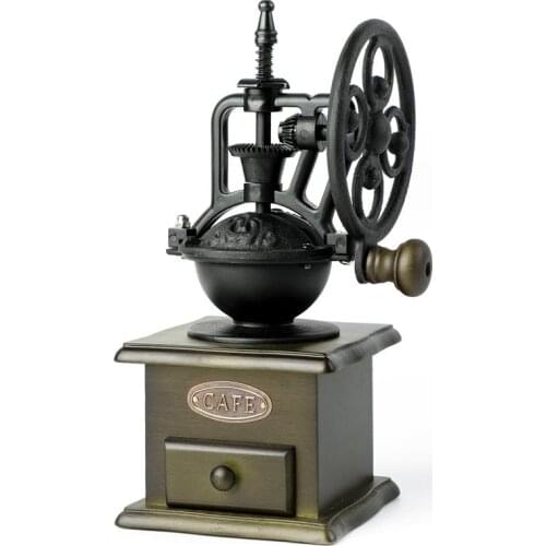 2019 New Retro Style Burr Coffee Grinder Hand Grinding Machine Wooden Coffee Grinder Kitchen Supplies For Home