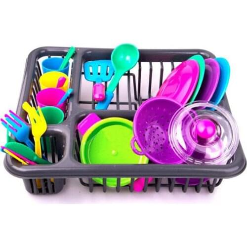 28Pcs Kitchen Toys For Children Play & Pretend Toys Educational Kids Kitchen Cooking Tableware Playset Girls Toys