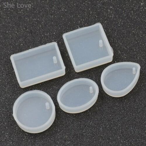 Chzimade 5pcs Silicone Mould Mold for DIY Resin Round Necklace jewelry Pendant Making
