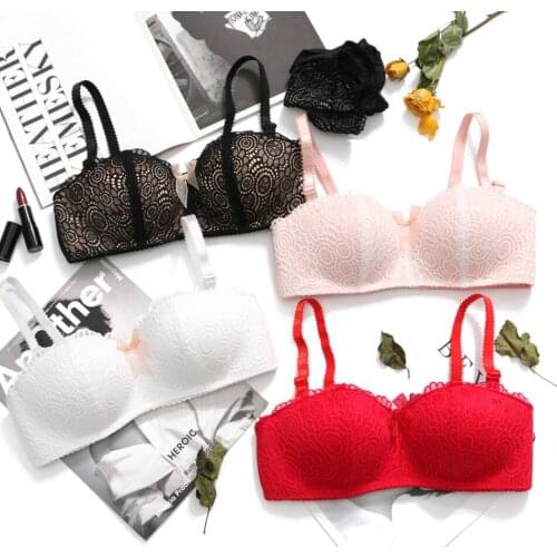 32-38 Hot Sale bras for Women 1/2 Cup Brand Sexy Bralette Push Up Bra Set Underwear Floral Embroidery Lace lingerie