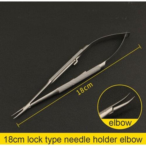 Lock-type needle holder microsurgery needle device stainless steel fine needle holder