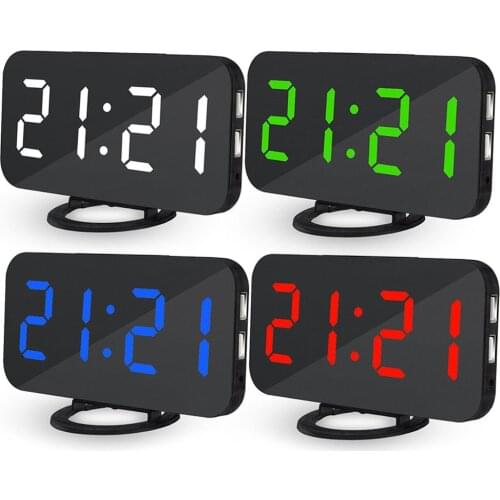 Home Decoration Desktop Digital Table USB Table Clocks LED Charging Alarm Clock LED Display Voice Control Electronic Backlight