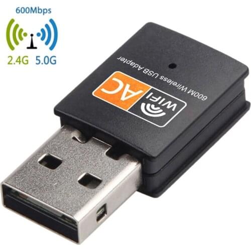 Dual Band 2.4G / 5.G AC 600Mbps USB WiFi Adapter Wireless Ethernet Network Card USB Wifi Dongle wifi Receiver 802.11ac