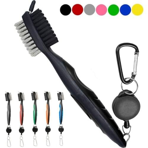 2021 Golf Double-Sided Cleaning Brush Retractable Zipper Wire Groove Cleaning Tool Golf Accessories 2020 New Arrive