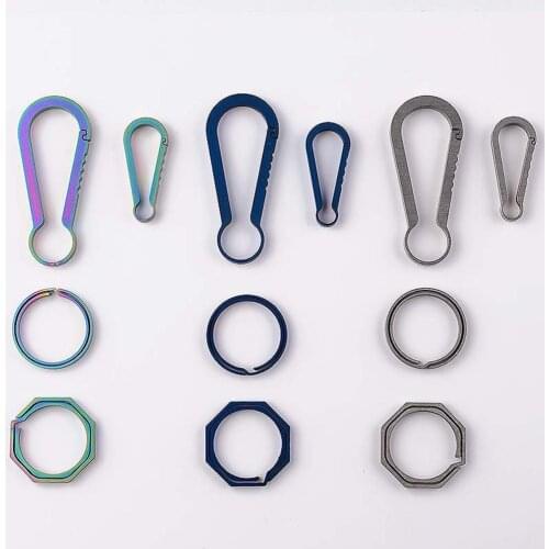 EDC Mini Titanium Keychain Backpack Buckle Mini Hanging Circle Durable Small Buckle For 25kg Loading Large Creative Design T3V8