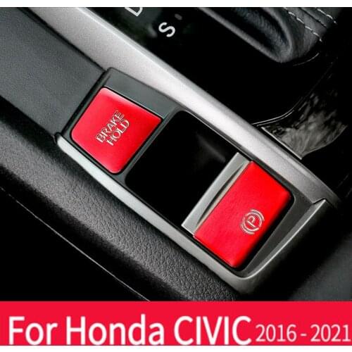 Electronic Handbrake Patch Sequins Parking Start-stop Button Stall Stickers Interior Modification For Honda CIVIC 10th 2016-2021