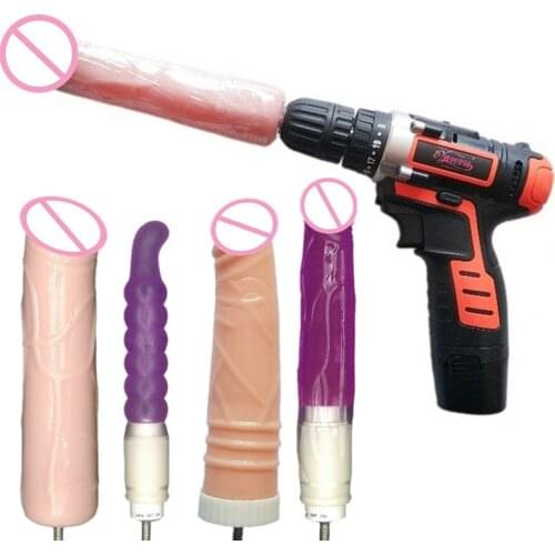 Female Masturbation Machine Automatic Rotating Electric Drill Sex Machine Gun with 4 Dildos Love Machine Sex Furnitures E5-1-109