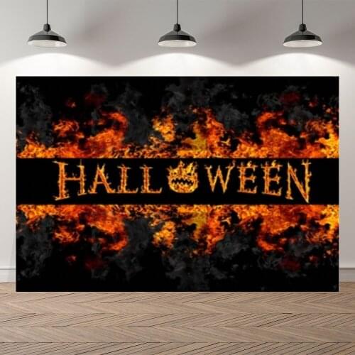 Seekpro Autumn Halloween Pumpkin Bokeh Fire Deco Children Photography Background Photographic Backdrop For Photo Studio Shoot