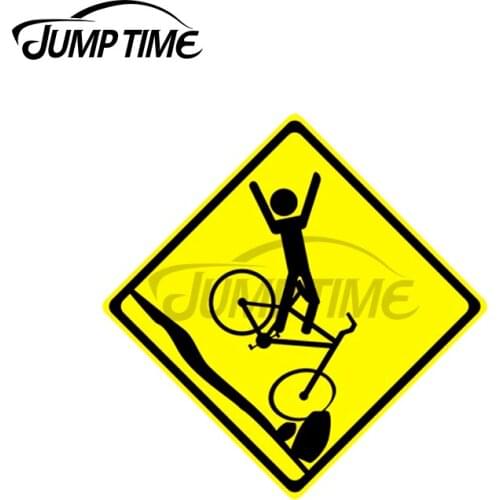 JumpTime 13 x 12cm For Mountain Bike Crash Road Sign Creative Decal Waterproof for SUV Car Stickers Occlusion Scratch Decals