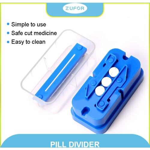 Pill box cutting device 4 points pill cutting pill device transparent divider rectangular plastic medicine dispenser