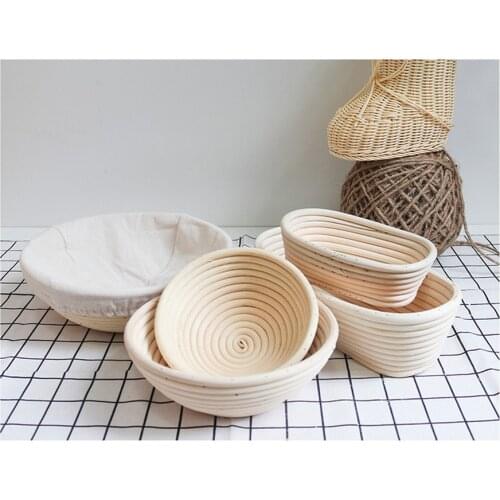 Natural Rattan Fermentation Wicker Basket Country Baguette French Bread Mass Proofing Baskets Dough Banneton Baskets
