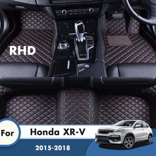 RHD Carpets For Honda XR-V 2018 2017 2016 2015 Car Floor Mats Artificial Leather Waterproof Rugs Car Interior Accessories Covers