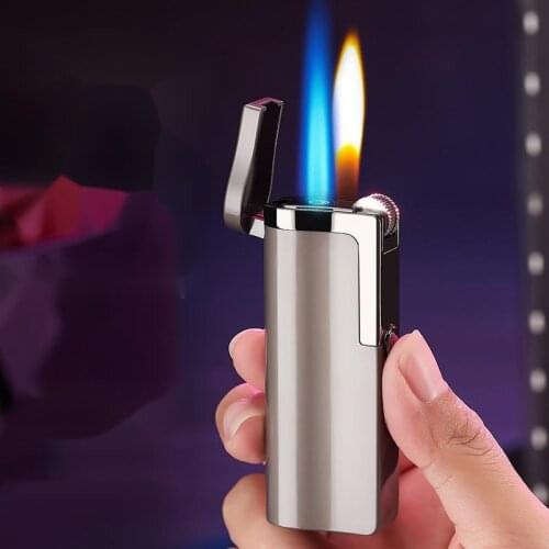 Creative Double Fire Inflatable Windproof Open Fire Lighter Personalized Metal Gift Lighter