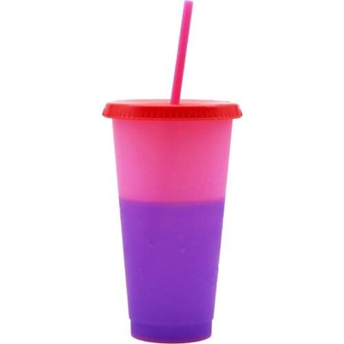 Ring Color Changing Cup 720ml Tasteless Color Changing Cold Water Cup With Lid Plastic Color Changing Home Pure Color Water Cup