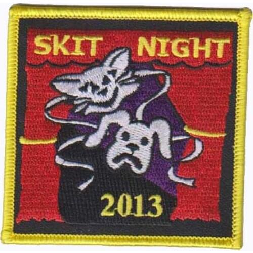 SKIT NIGHT Embroidered Labels Made by Twill with Merrow Border and PVC backing Customized Designs are Welcome free shipping