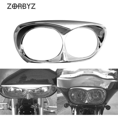New Motorcycle Chrome Headlight Bezel Scowl Outer Fairing Fit For Harley Bad Boy Road Glide 98-2013