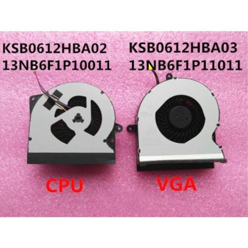 New Laptop/Notebook CPU Cooling Fan For Asus ROG G751 G751JY G751JT G751JZ G751JL KSB0612HBA02 13NB06P1P10011 KSB0612HBA03 12V