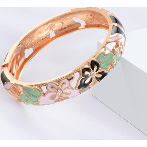 UJOY Cloisonne Cuff Bracelet Beautiful butterfly bangle Trendy Jewelry Vintage Accessories 88A09