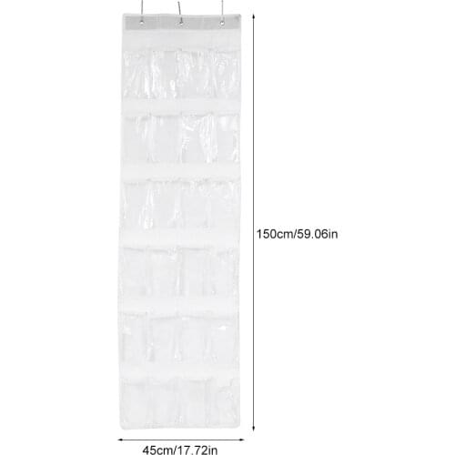 24 Pockets PVC Shoes Hanging Bag Transparent Hanging Bag Behind Door Practical Storage Tidy Organizer Home Space Saving Bags