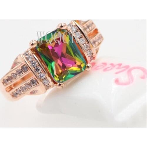 Adjustable Size Exquisite Ring Cubic Zirconia Rose Gold CZ Gem Jewelry Ladies Luxury Wedding Ring Jewlery for Women C09