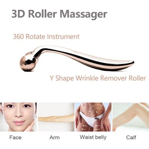 3D Roller Facial Massager Face Lift Roller Massage Y Shape 360 Rotate Wrinkle Remove Tighten Skin Care Face Lifting Beauty Tool