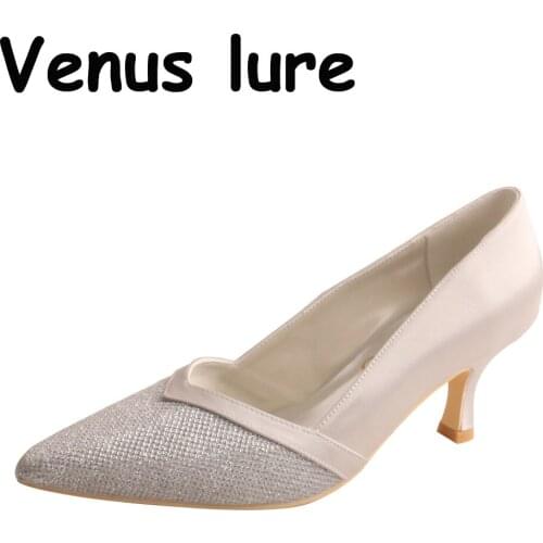 Grey Mother of the Bride Shoes for Wedding Pointed Toe 2.5 Inches