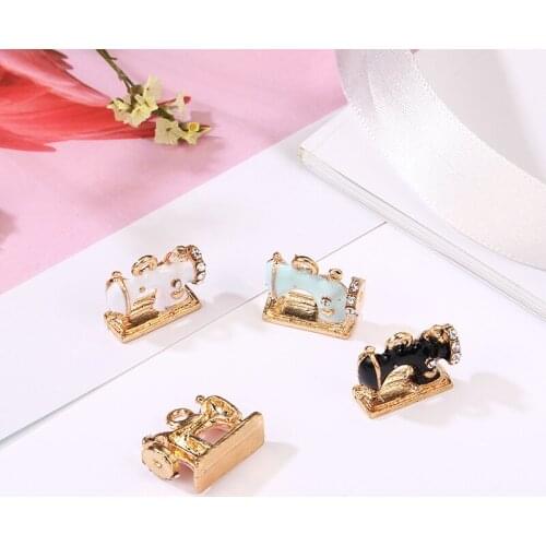 10pcs Sewing machines with Rhinestone Oil Drop Pendant fit for bracelet DIY Fashion Jewelry Accessories