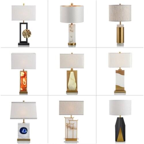 Modern Golden Marble Table Lamps For Bedroom Bedside luminaire Table Lamps for Living room Home Decor LED Table Lights Lighting