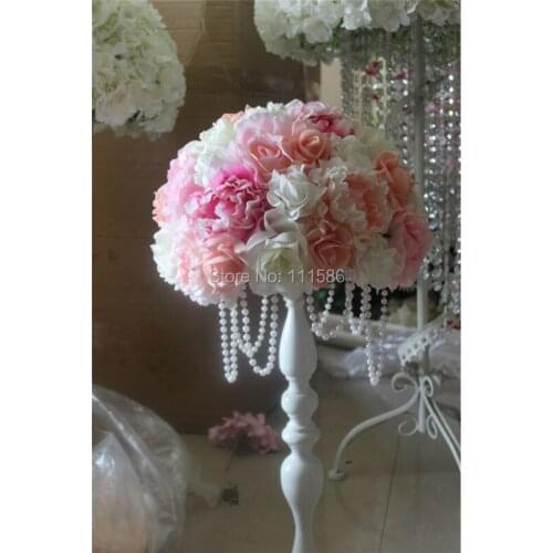 SPR wedding good idear artificial flowers table centerpiece flower balls with beads chain arch flore decorations 10pcs/lot