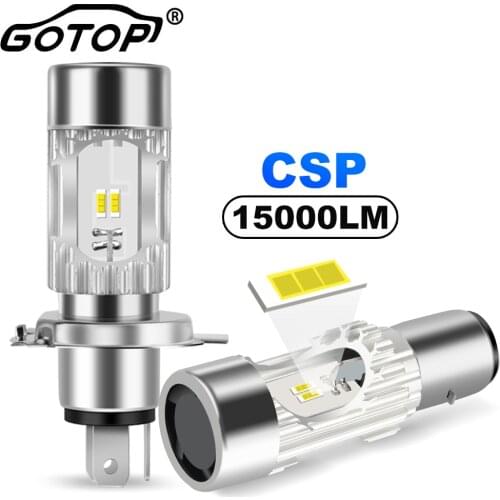 1pcs H4 H6 BA20D Motorcycle Led Headlight Bulbs Hi Lo beam Moto LED Motorbike Headlight Lamp 15000LM 25W 12SMD CSP Motobike Lamp