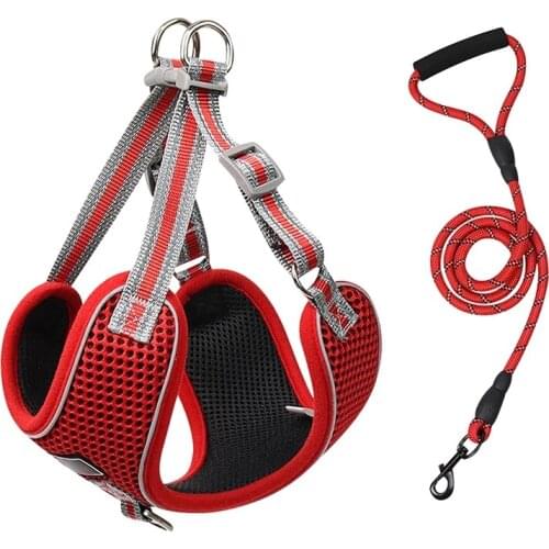 Reflective Pet Dog Harness Adjustable Large Dog Vest Harness Leash Set Pet Walking Harness For Medium Large Dogs Dog Accessories