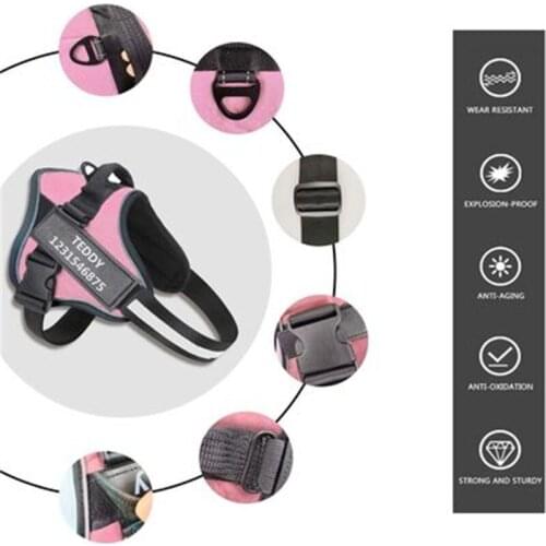 Dog Harness Reflective Breathable Leash Adjustable Pet Harness For Dog Patch Outdoor Walking Dog Supplies Accessories