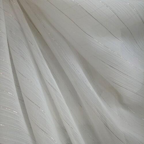 ON SALE Dress Gown Fabric Silver 8.Shimmer Stripe Material DIY Tissue Ribbon Summer Fabric For scarf qualified