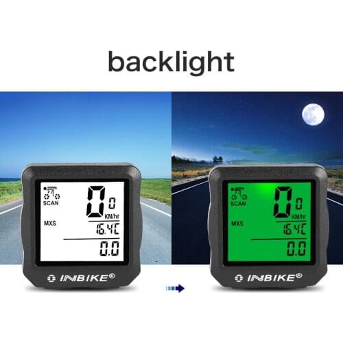 INBIKE Waterproof Bicycle Computer Wireless And Wired Mountain Bike Digital Stopwatch Bicycle Speedometer Blue Green Backlight