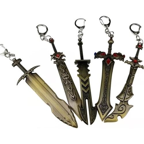 Fooderwerk Jewelry Zinc Alloy Weapon Pendant Men And Women Keychain Demacia Prince Metal Creative Game Peripheral Key Ring