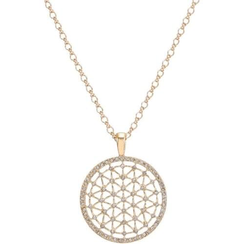 Women Choker Collar Full Crysral Circle Round Necklaces & Pendants Gold Color Long Chain Necklace Jewelry For Women