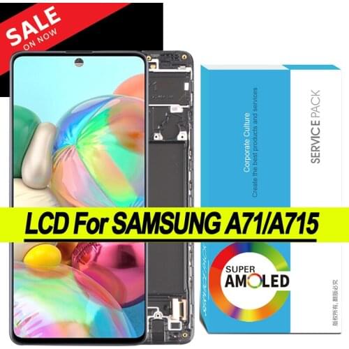 100% Original 6.7'' Super AMOLED Display for Samsung A71 A715 A715F A715FD Full LCD Touch Screen Digitizer Assembly Repair Parts