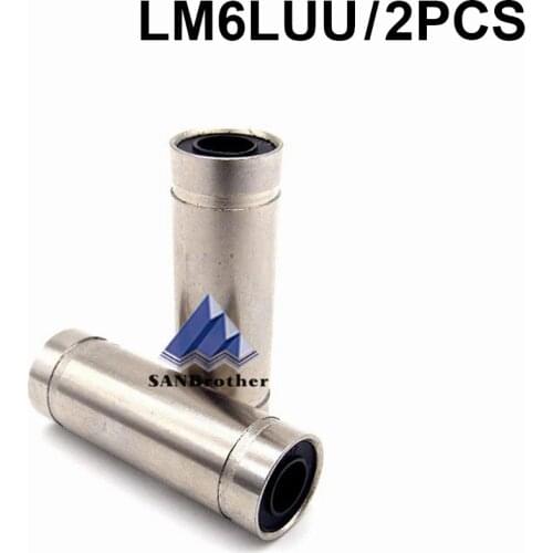 2Pcs/3D Printer UM2 Ultimaker 2 Extended LM6LUU Long Linear Ball Bearing Bush Bushing Axis 6mm Print Head Bearing