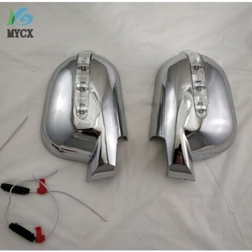 For Mercedes-Benz M-Class W163 ML 1997-2005 2PCS ABS Chrome Plateddoor Rearview Door Mirror Covers With Led Car Accessories