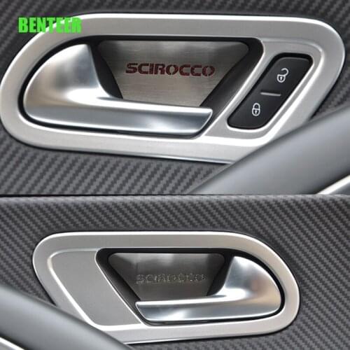 2pcs Carbon Door Interior Decoration Sticke For Volkswagen SCIROCCO 2009 to 2016