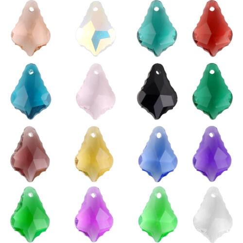 30Pcs/Lot Lampwork Glass Petal Beads 11x16mm Crystal Leaf Bead Eearing Charm Pendant For DIY Making Necklace Jewelry Accessories